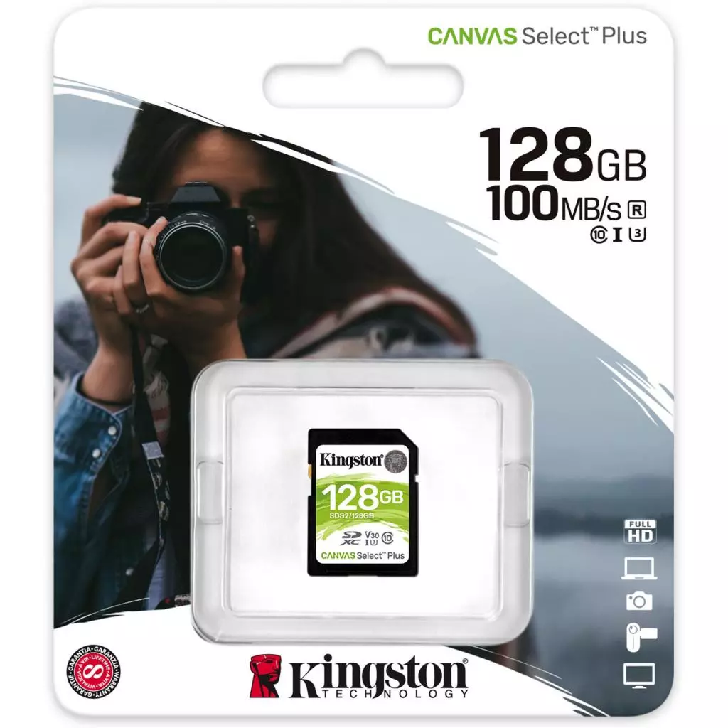 Карта памяти Kingston 128GB SDXC class 10 UHS-I U3 Canvas Select Plus (SDS2/128GB) - 2