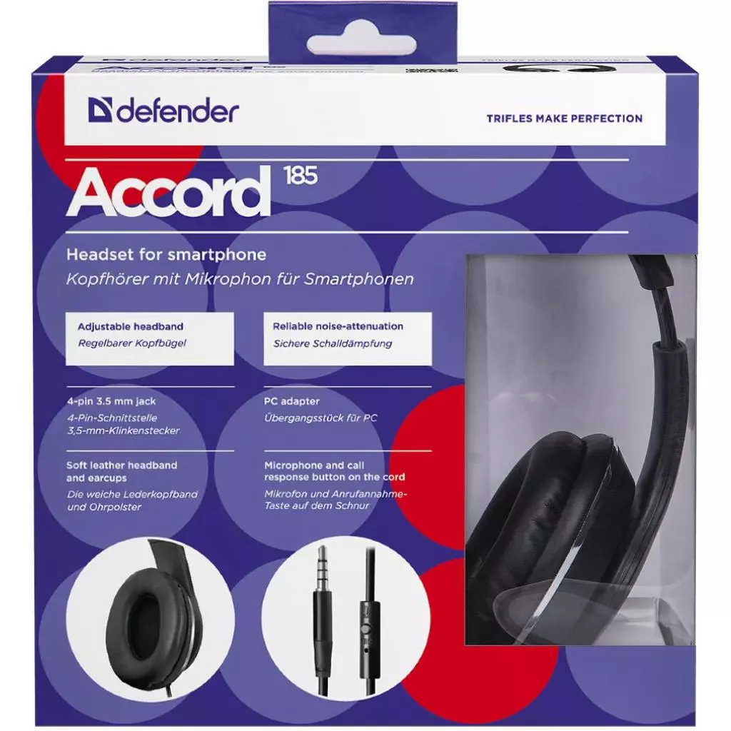 Наушники Defender Accord 185 Black (63185) - 3 Наушники Defender Accord 185 Black (63185) - 3