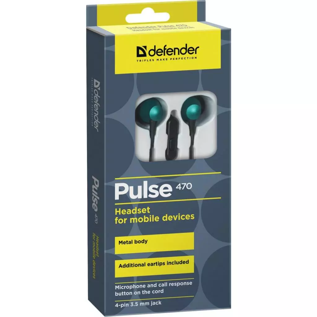 Наушники Defender Pulse 470 Black-Green (63473) - 3 Наушники Defender Pulse 470 Black-Green (63473) - 3