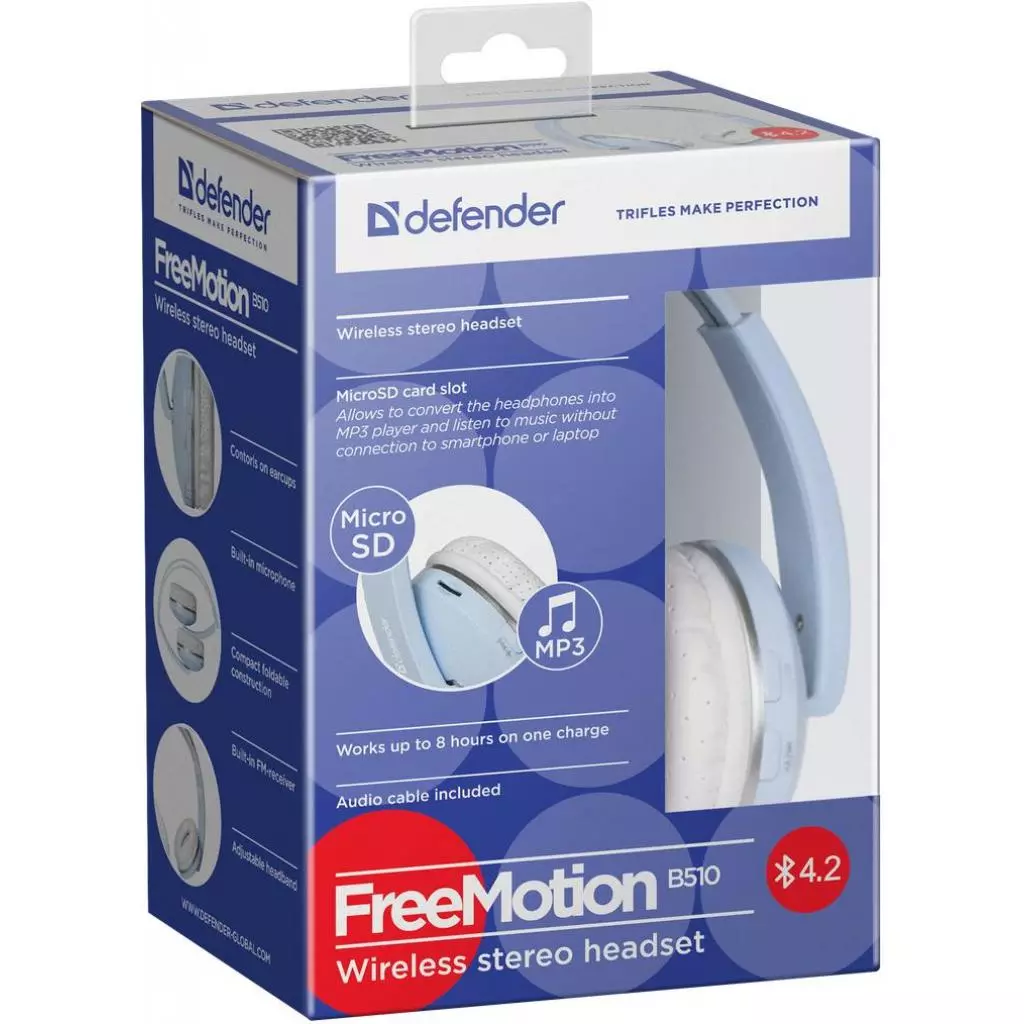 Наушники Defender FreeMotion B510 Bluetooth Blue (63510) - 5 Наушники Defender FreeMotion B510 Bluetooth Blue (63510) - 5