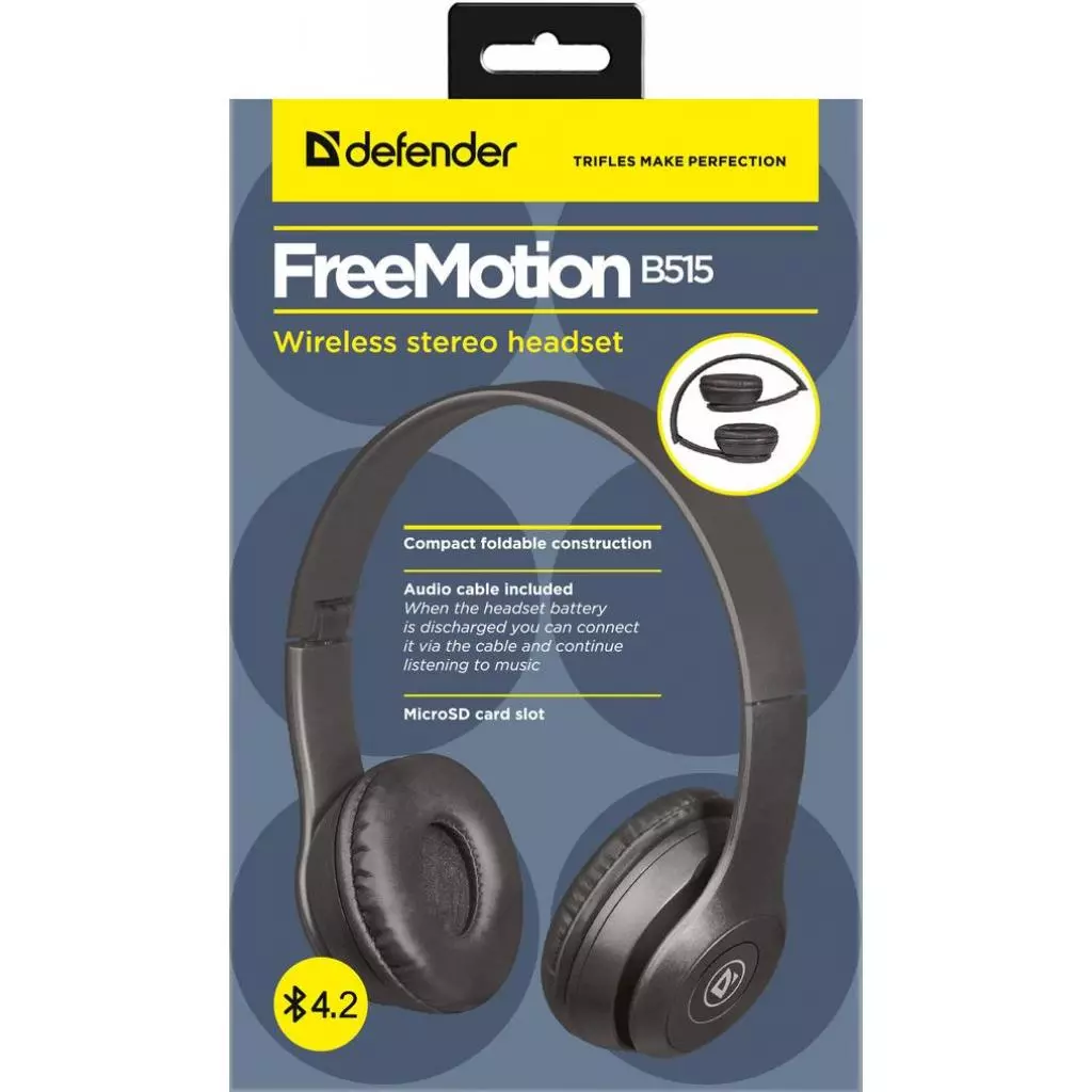 Наушники Defender FreeMotion B515 Bluetooth Black (63515) - 4 Наушники Defender FreeMotion B515 Bluetooth Black (63515) - 4