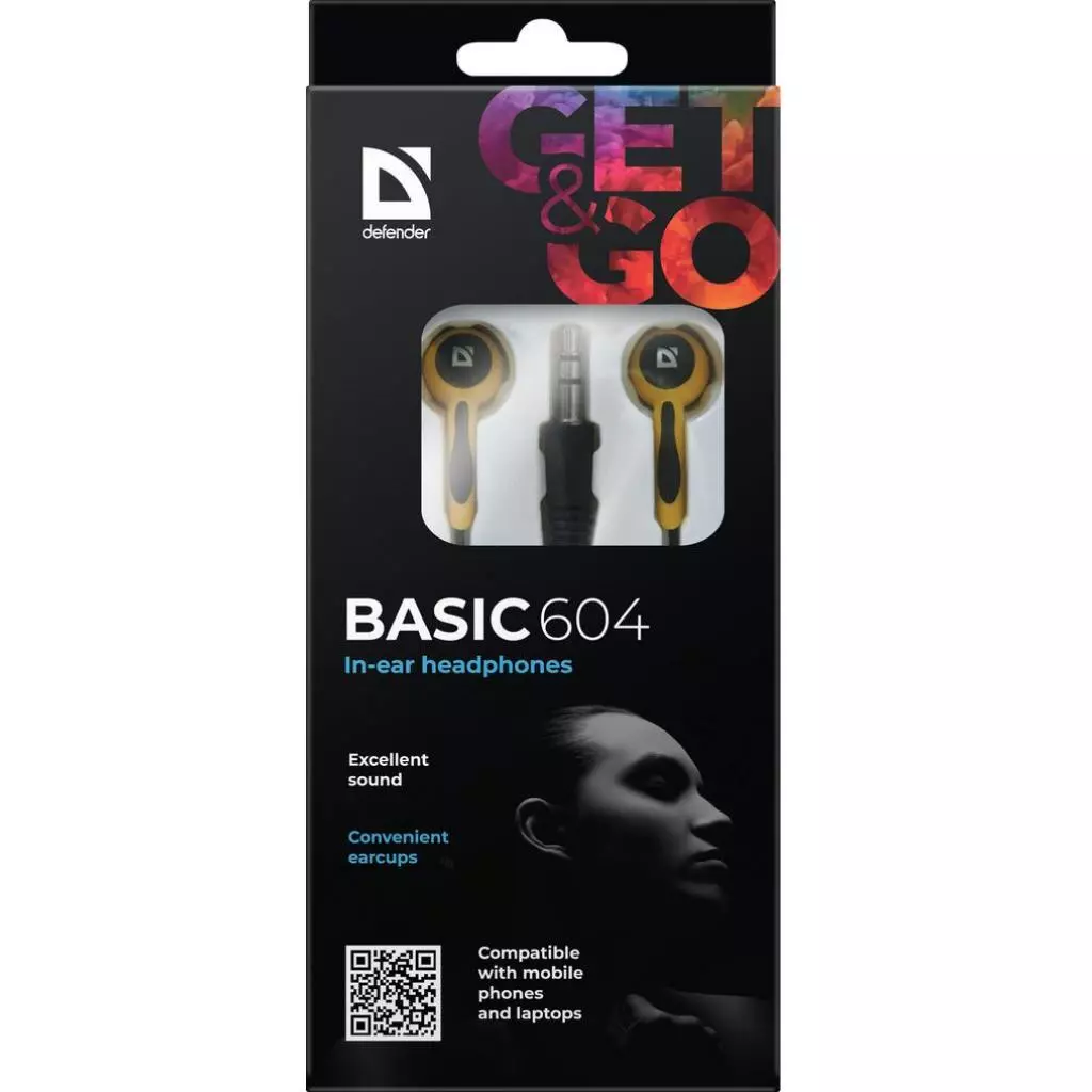 Наушники Defender Basic 604 Black-Orange (63606) - 3 Наушники Defender Basic 604 Black-Orange (63606) - 3
