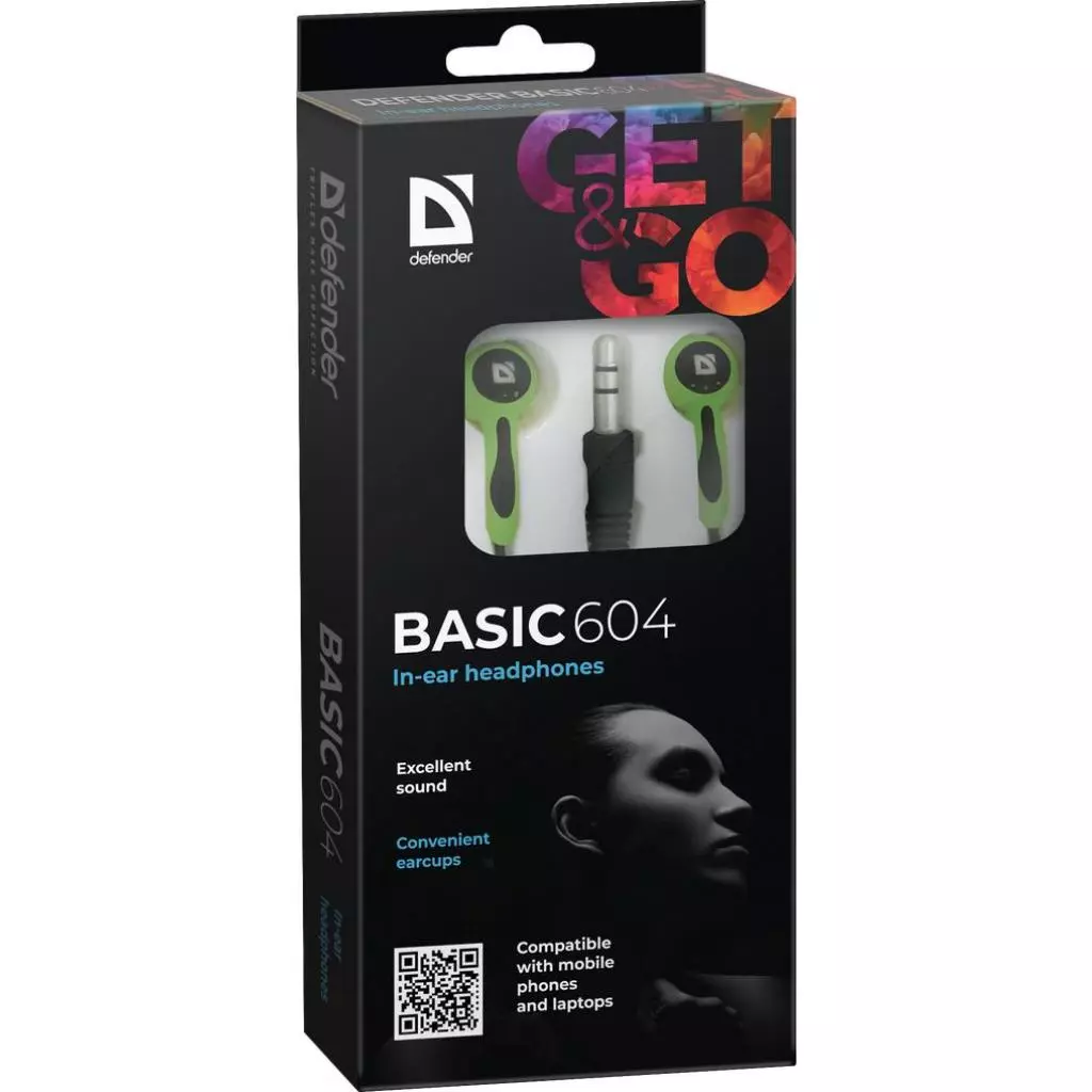 Наушники Defender Basic 604 Black-Green (63607) - 2 Наушники Defender Basic 604 Black-Green (63607) - 2