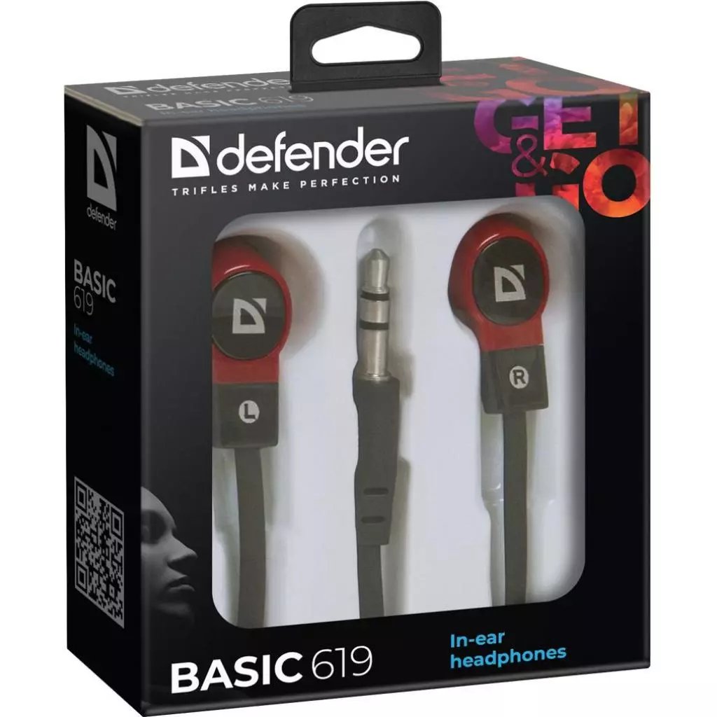 Наушники Defender Basic 619 Black-Red (63619) - 1 Наушники Defender Basic 619 Black-Red (63619) - 1