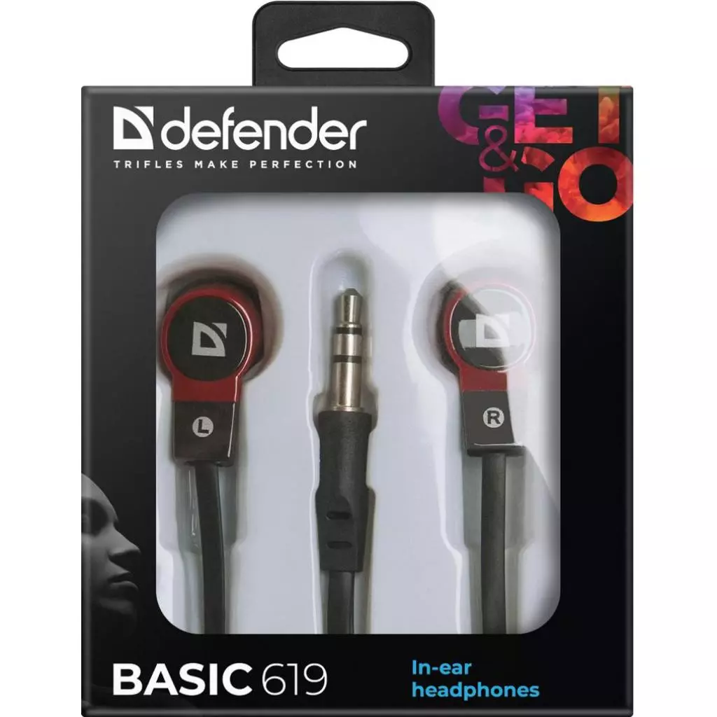 Наушники Defender Basic 619 Black-Red (63619) - 2 Наушники Defender Basic 619 Black-Red (63619) - 2