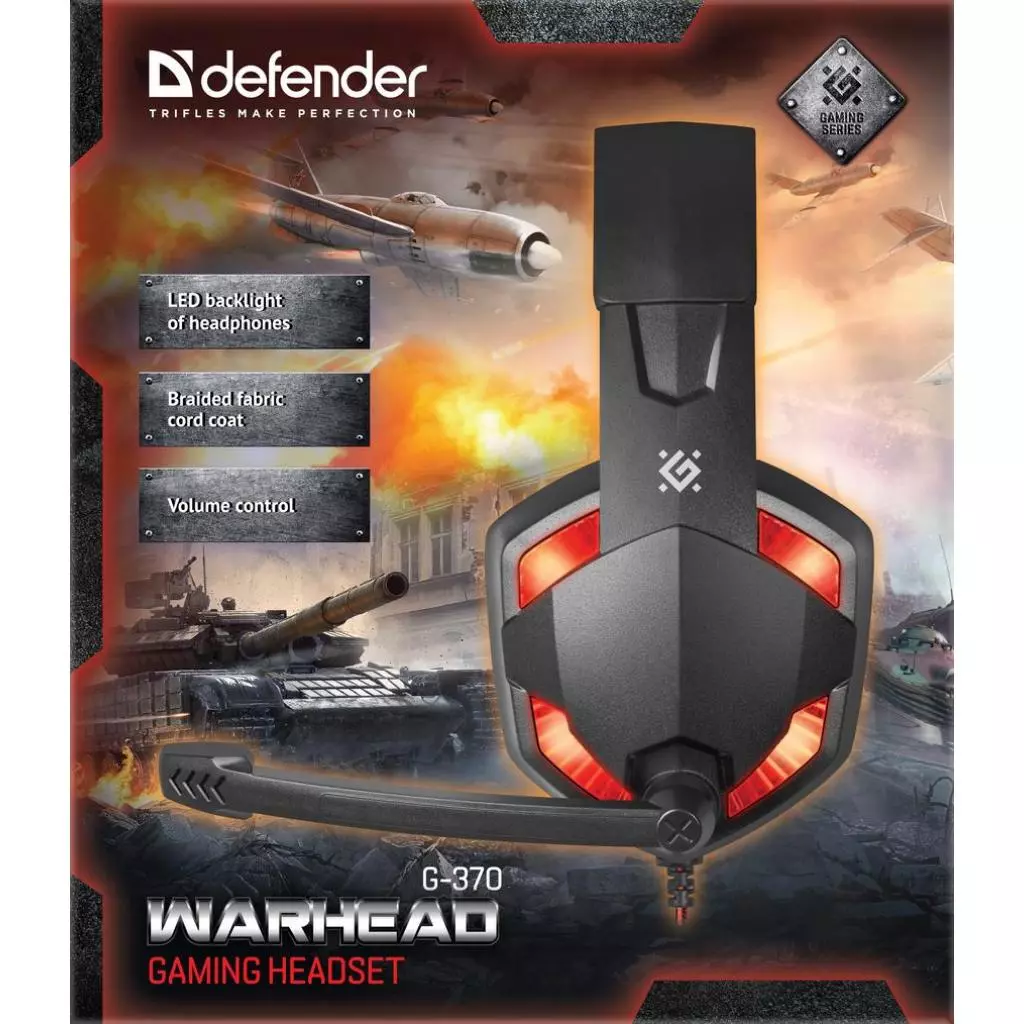 Наушники Defender Warhead G-370 Black-Red (64037) - 4 Наушники Defender Warhead G-370 Black-Red (64037) - 4