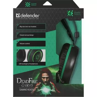 Наушники Defender DeadFire G-530D Black-Green (64531) - 3