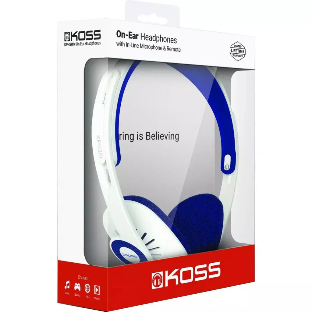 Наушники KOSS KPH30i White - 4