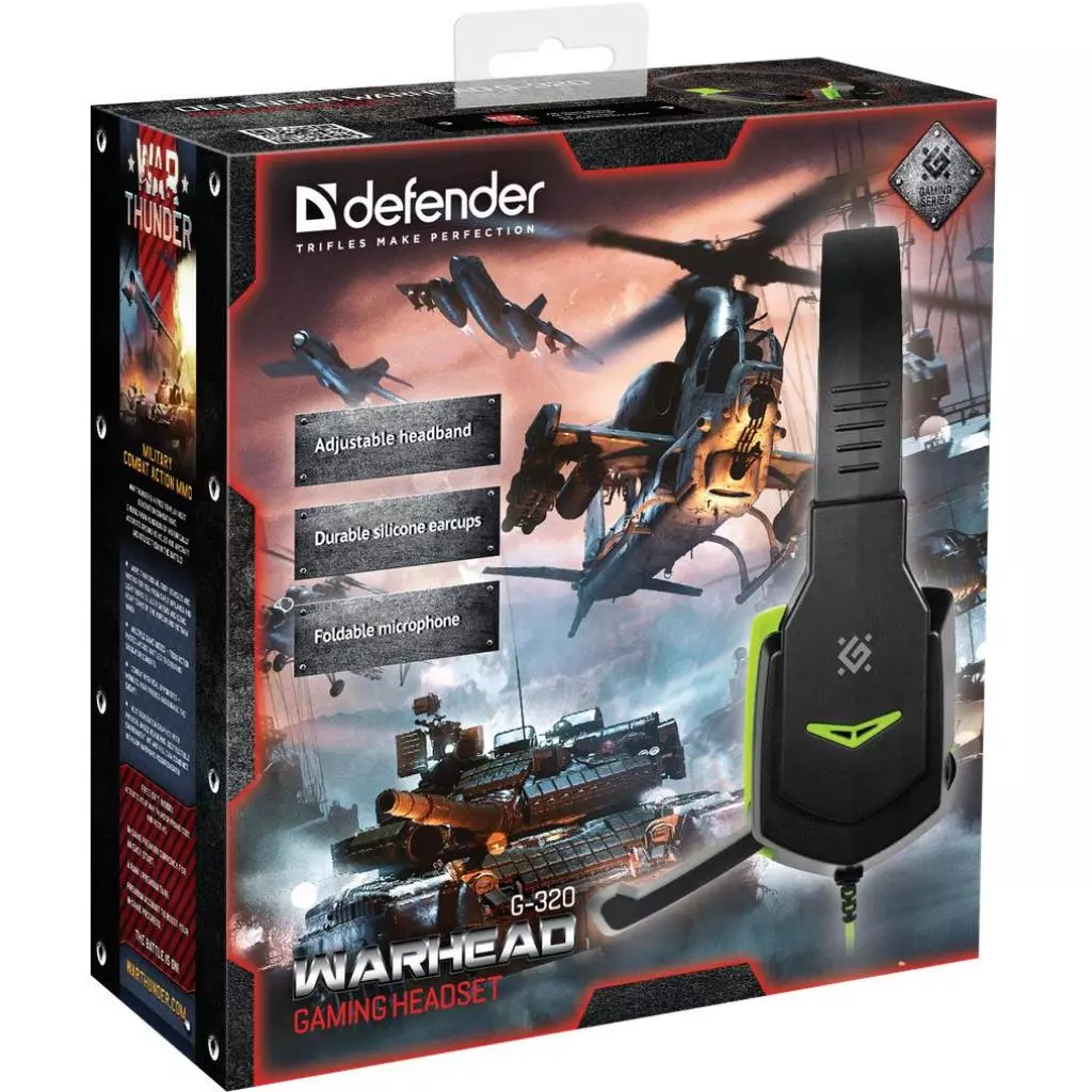 Наушники Defender Warhead G-320 Black-Green (64032) - 4 Наушники Defender Warhead G-320 Black-Green (64032) - 4