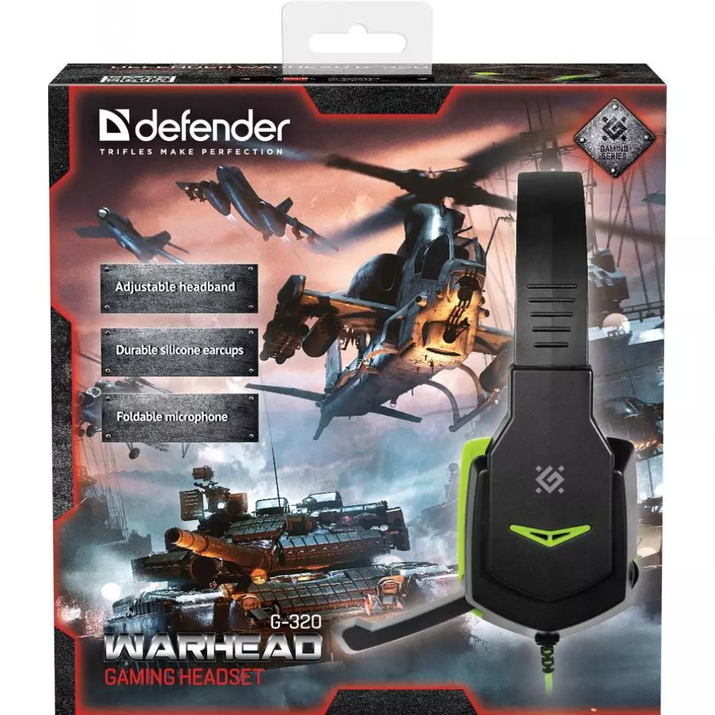 Наушники Defender Warhead G-320 Black-Green (64032) - 5 Наушники Defender Warhead G-320 Black-Green (64032) - 5
