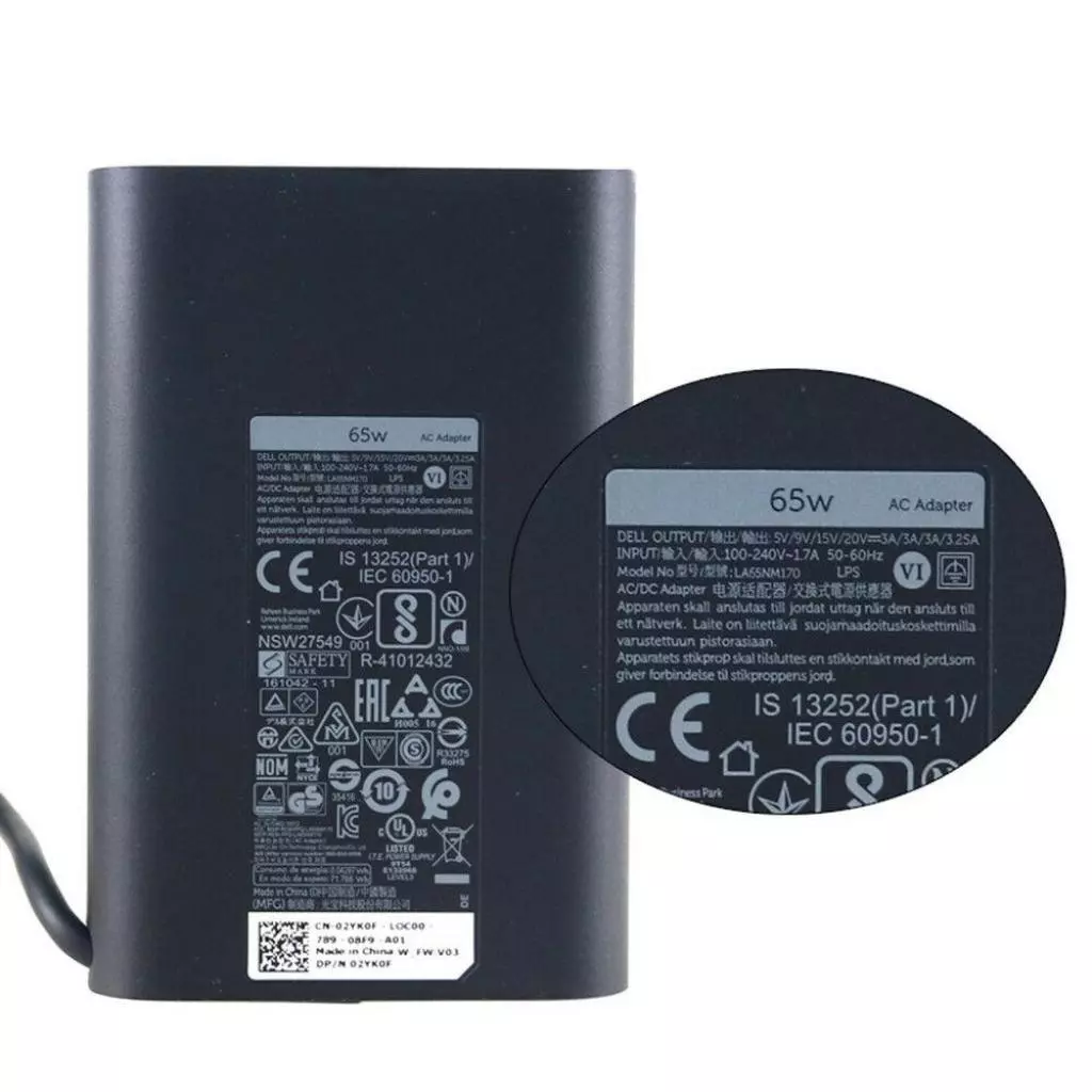 Блок питания к ноутбуку Dell 65W Oval 20V разъем Type-C (HA65NM170 / A40243) - 1 Блок питания к ноутбуку Dell 65W Oval 20V разъем Type-C (HA65NM170 / A40243) - 1