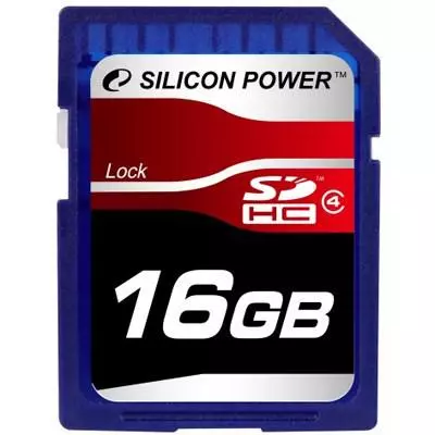 Карта памяти Silicon Power 16Gb SDHC class 4 (SP016GBSDH004V10)
