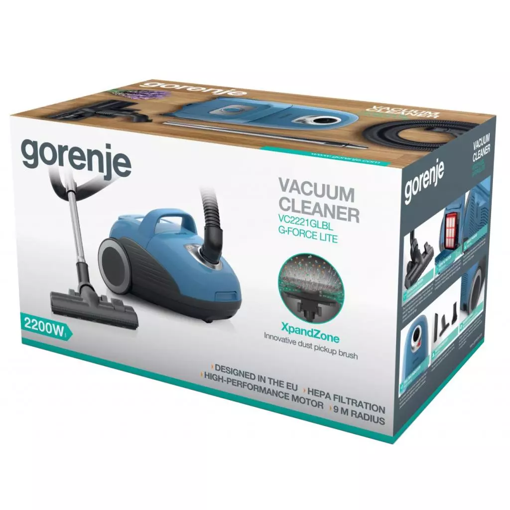 Пылесос Gorenje VC 2221 GL BL (VC2221GLBL) - 4 Пылесос Gorenje VC 2221 GL BL (VC2221GLBL) - 4