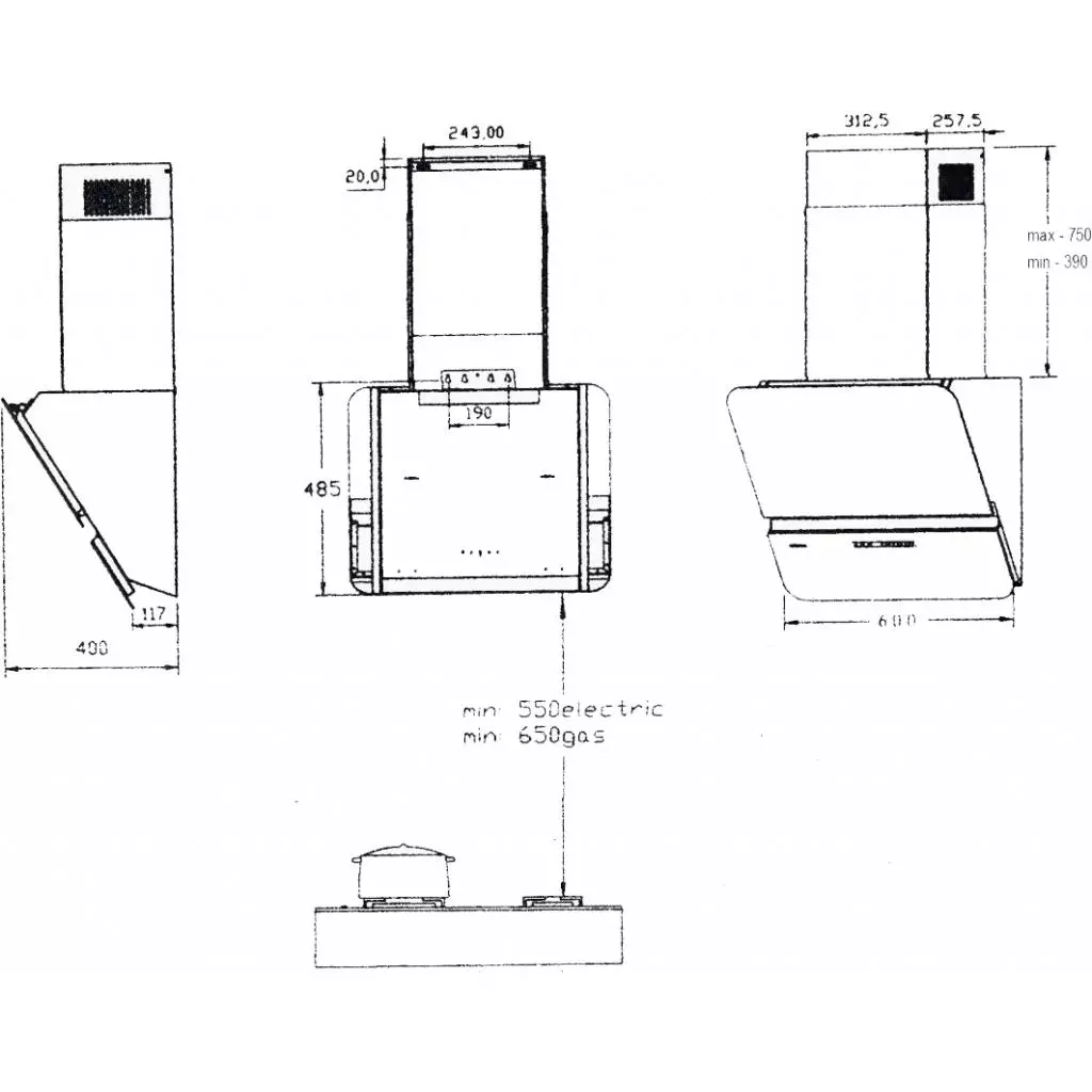 Вытяжка кухонная Borgio RNT-LX 60 ivory SU - 1