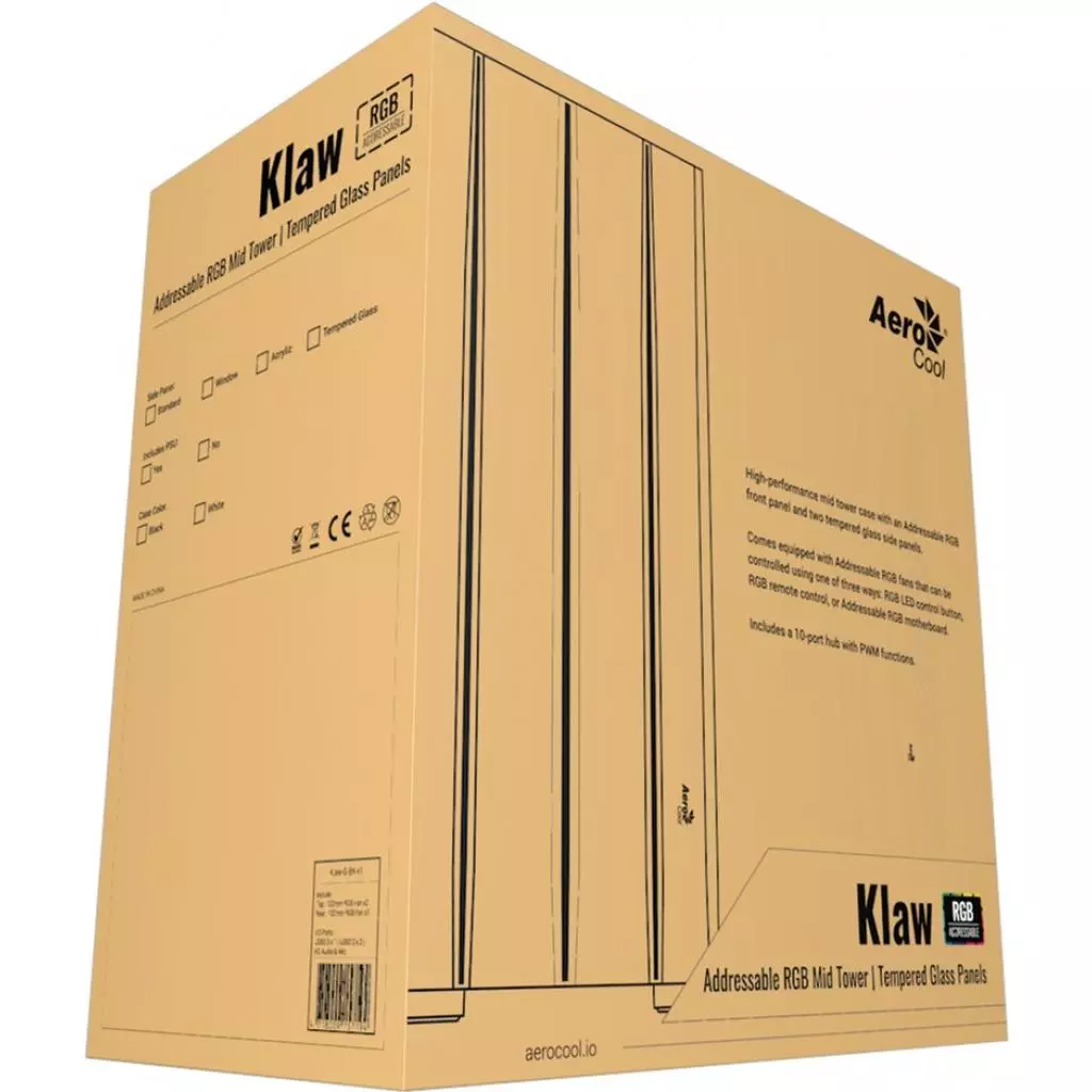 Корпус AeroCool KLAW RGB TG (4718009157194) - 9 Корпус AeroCool KLAW RGB TG (4718009157194) - 9