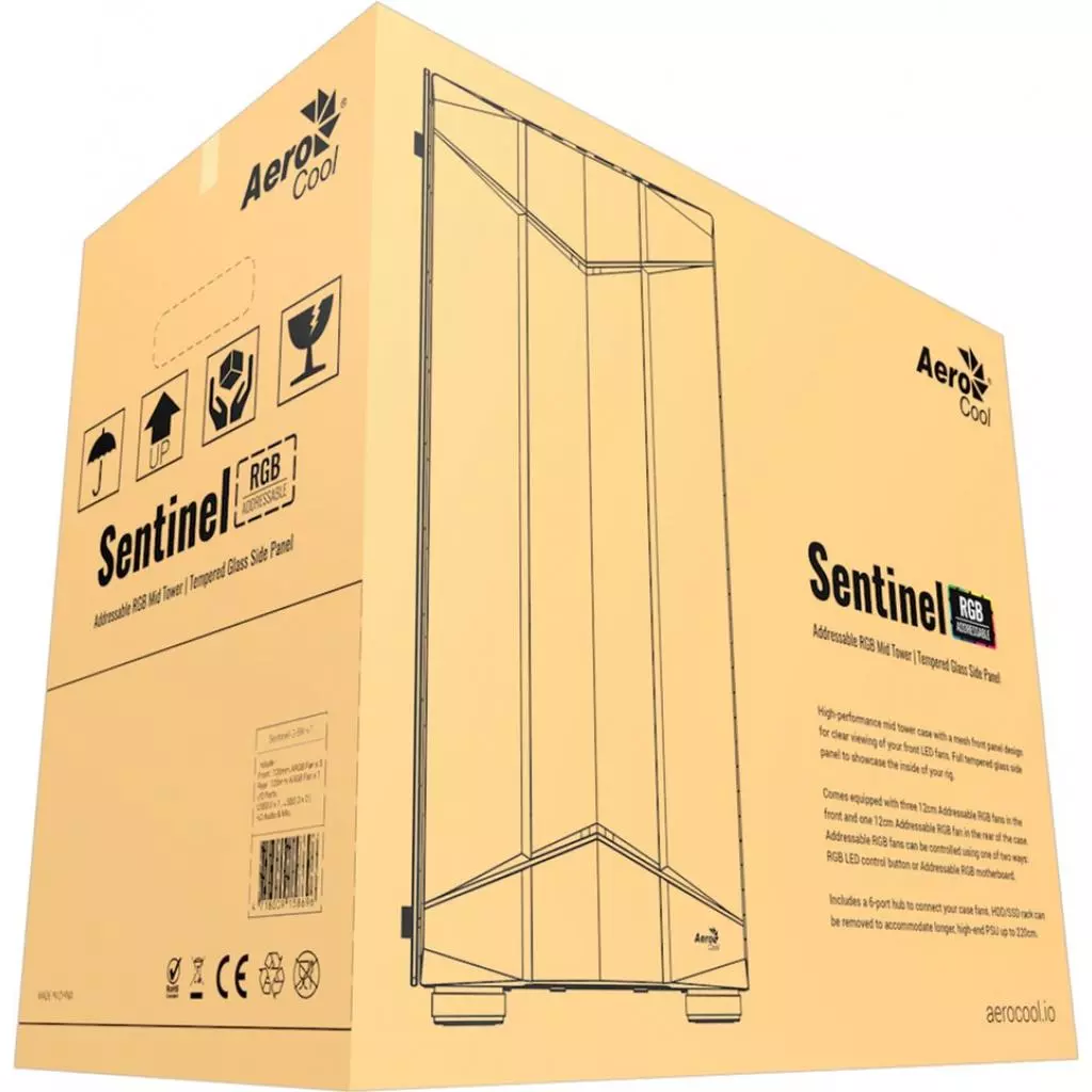 Корпус AeroCool Sentinel-G-BK-v1 (4718009158696) - 9 Корпус AeroCool Sentinel-G-BK-v1 (4718009158696) - 9