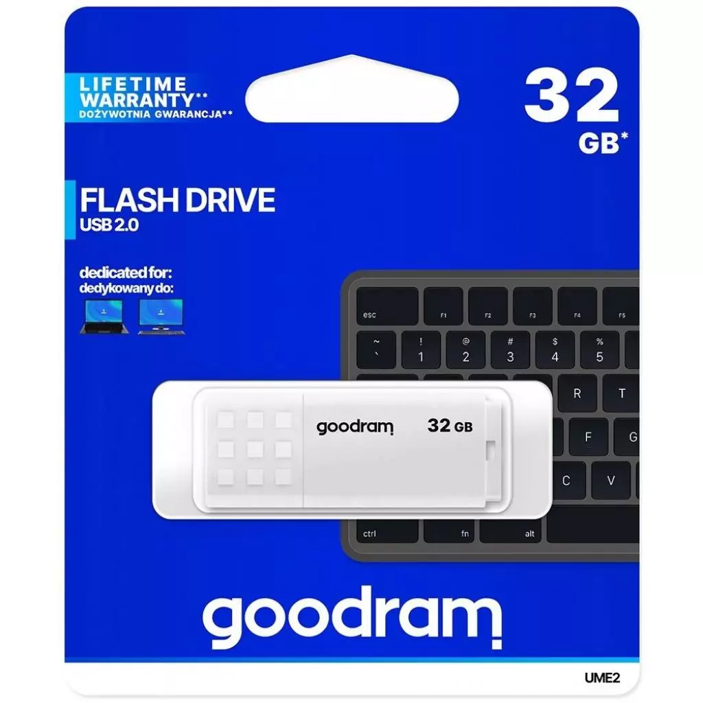 USB флеш накопитель Goodram 32GB UME2 White USB 2.0 (UME2-0320W0R11) - 3 USB флеш накопитель Goodram 32GB UME2 White USB 2.0 (UME2-0320W0R11) - 3