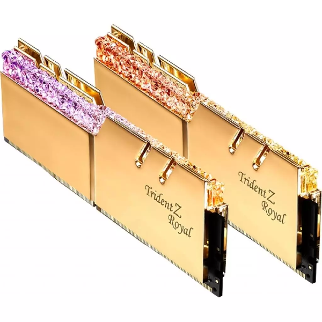 Модуль памяти для компьютера DDR4 16GB (2x8GB) 3200 MHz Trident Z Royal RGB Gold G.Skill (F4-3200C16D-16GTRG) - 1
