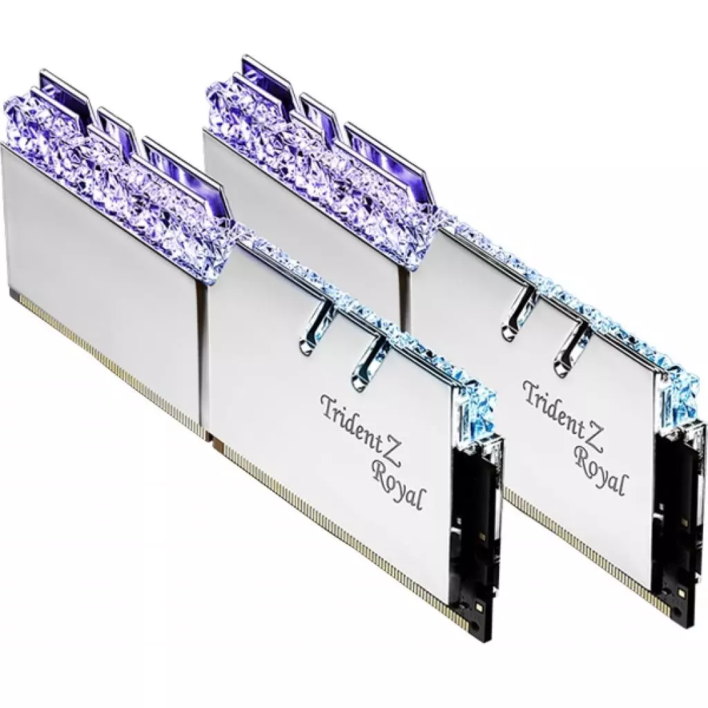 Модуль памяти для компьютера DDR4 16GB (2x8GB) 3200 MHz Trident Z Royal RGB Silver G.Skill (F4-3200C16D-16GTRS) - 1 Модуль памяти для компьютера DDR4 16GB (2x8GB) 3200 MHz Trident Z Royal RGB Silver G.Skill (F4-3200C16D-16GTRS) - 1