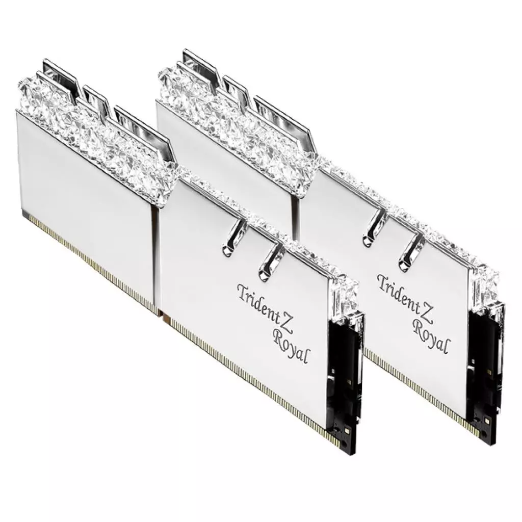 Модуль памяти для компьютера DDR4 16GB (2x8GB) 3200 MHz Trident Z Royal RGB Silver G.Skill (F4-3200C16D-16GTRS) - 2 Модуль памяти для компьютера DDR4 16GB (2x8GB) 3200 MHz Trident Z Royal RGB Silver G.Skill (F4-3200C16D-16GTRS) - 2
