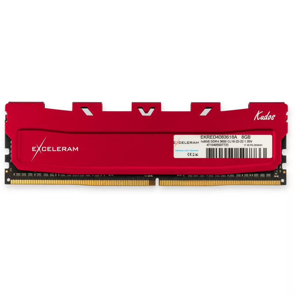 Модуль памяти для компьютера DDR4 8GB 3600 MHz Red Kudos eXceleram (EKRED4083618A)