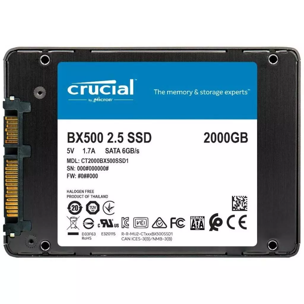 Накопитель SSD 2.5" 2TB Micron (CT2000BX500SSD1) - 1 Накопитель SSD 2.5" 2TB Micron (CT2000BX500SSD1) - 1