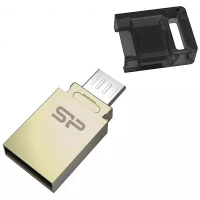 USB флеш накопитель Silicon Power 16Gb Mobile X10 , OTG, Champague (SP016GBUF2X10V1C) - 2