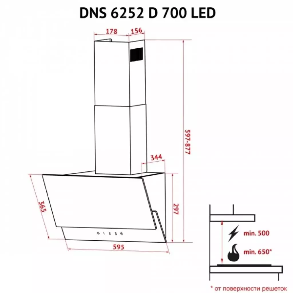 Вытяжка кухонная Perfelli DNS 6252 D 700 WH LED - 10