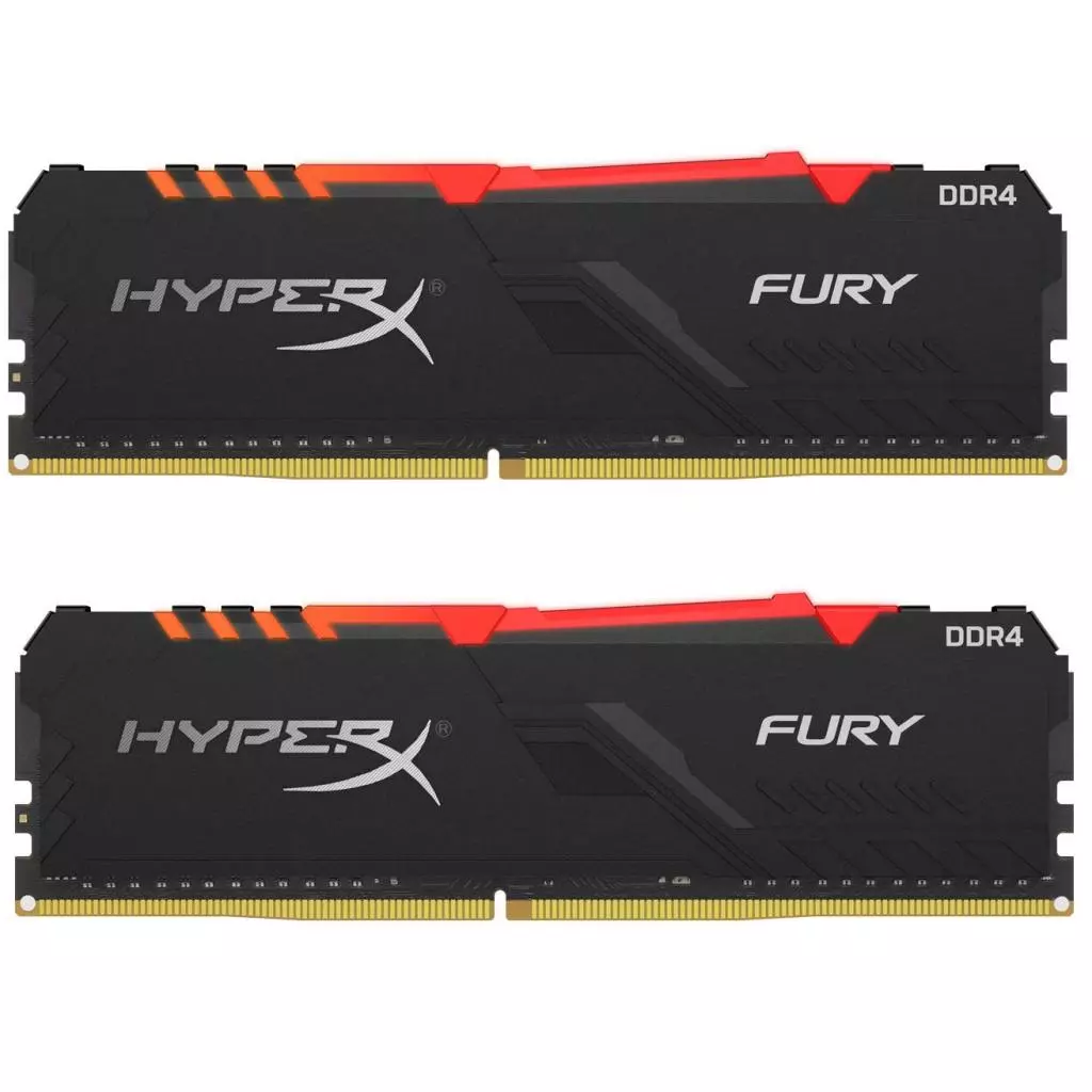 Модуль памяти для компьютера DDR4 16GB (2x8GB) 3600 MHz HyperX Fury RGB Kingston Fury (ex.HyperX) (HX436C17FB3AK2/16)