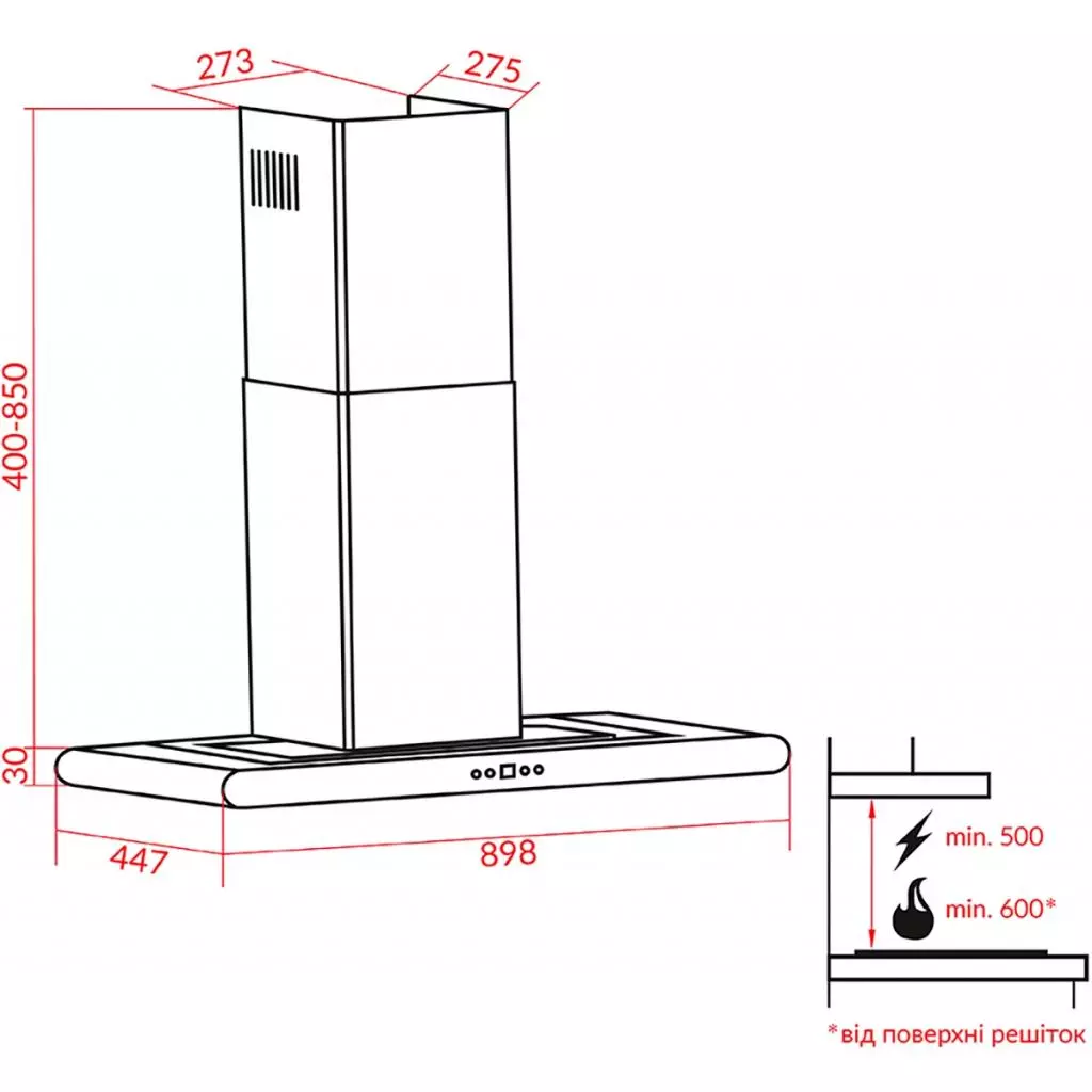 Вытяжка кухонная Weilor PWS 9230 IG 1000 LED - 7 Вытяжка кухонная Weilor PWS 9230 IG 1000 LED - 7