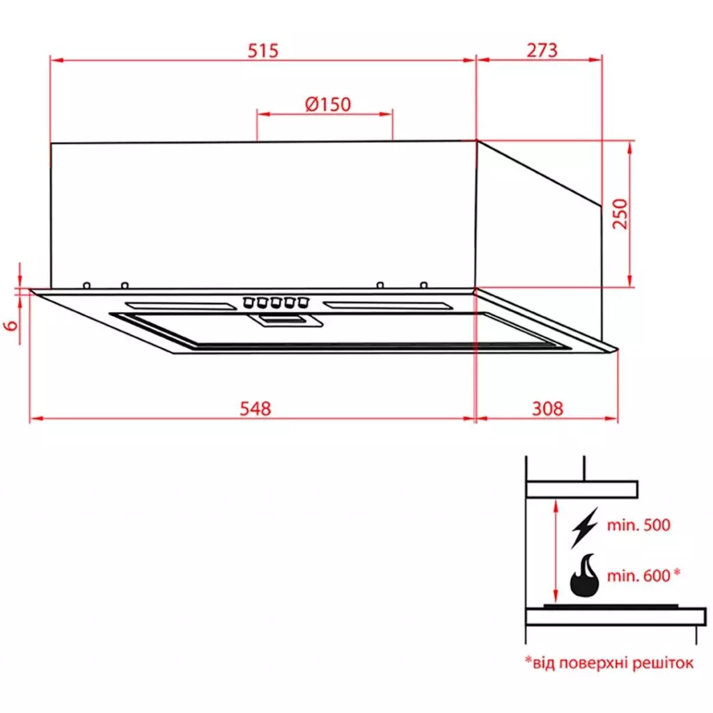 Вытяжка кухонная Weilor PBS 52650 GLASS BL 1250 LED Strip - 10 Вытяжка кухонная Weilor PBS 52650 GLASS BL 1250 LED Strip - 10