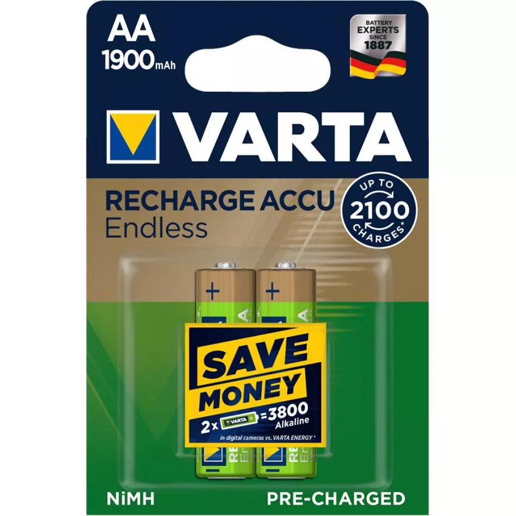 Аккумулятор Varta AA Rechargeable Accu 1900mAh * 2 (56676101402)