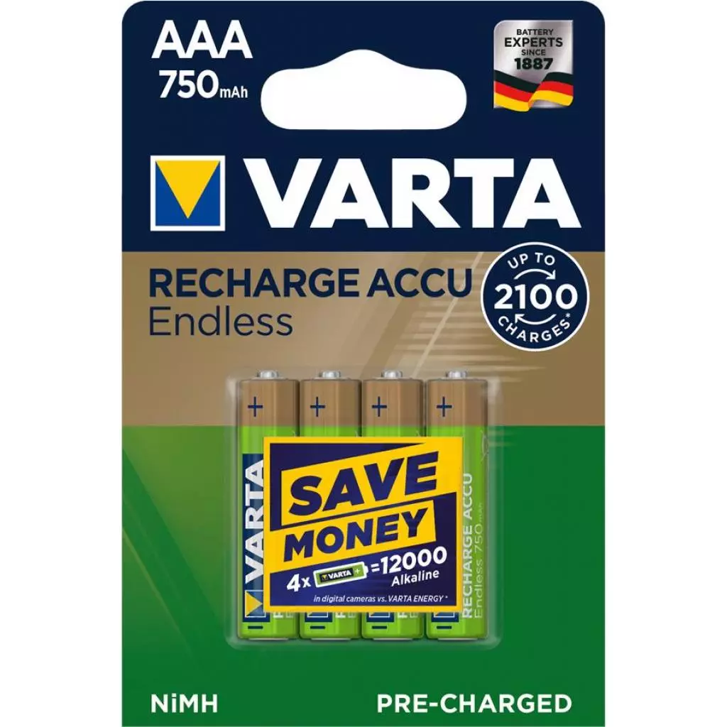 Аккумулятор Varta AAA Rechargeable Accu 750mAh * 4 (56673101404)