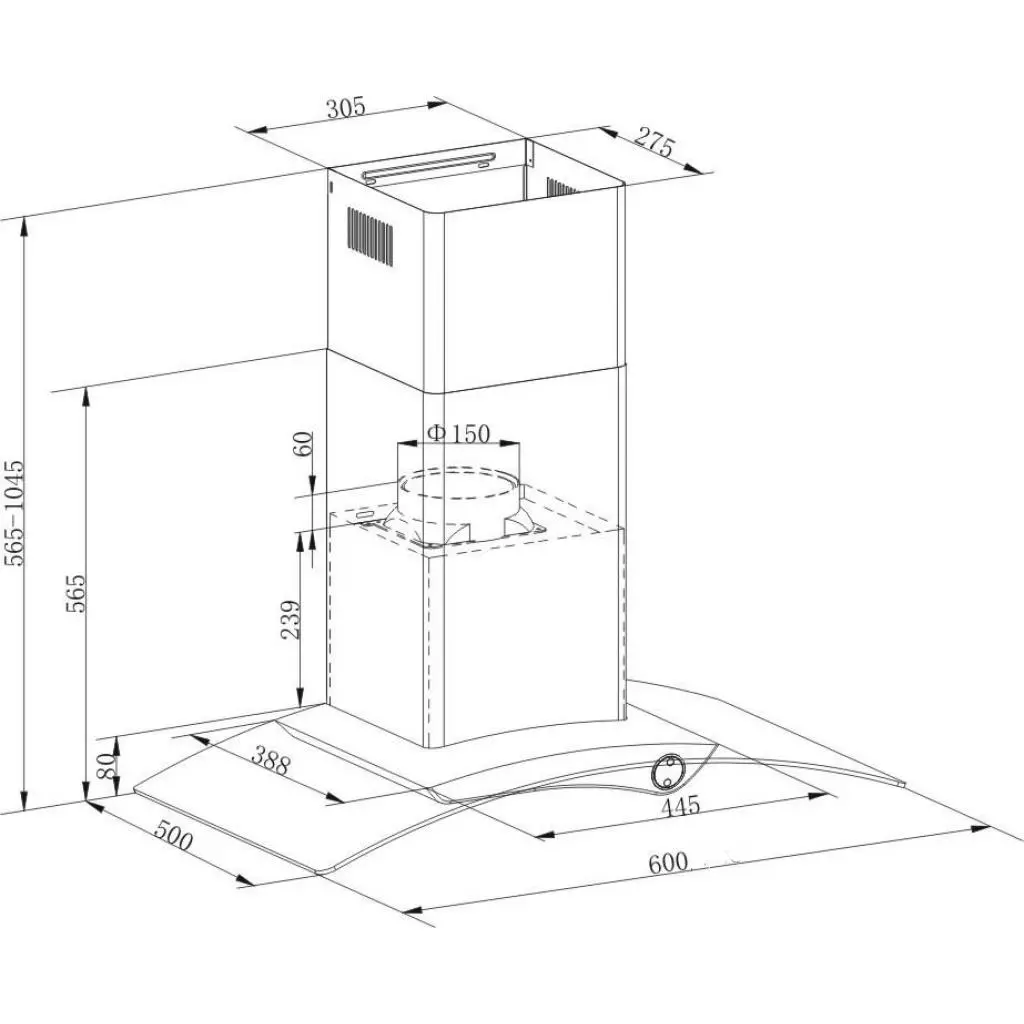 Вытяжка кухонная Pyramida CD 60 WH/R - 9 Вытяжка кухонная Pyramida CD 60 WH/R - 9