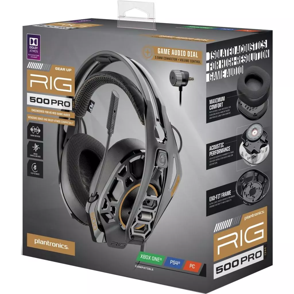 Наушники Plantronics RIG 500PRO HC BLK HDST ATMOS UNI EA Black (211220-05) - 5 Наушники Plantronics RIG 500PRO HC BLK HDST ATMOS UNI EA Black (211220-05) - 5