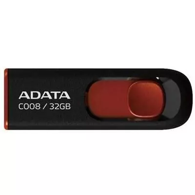 USB флеш накопитель ADATA 32Gb C008 black+red (AC008-32G-RKD)