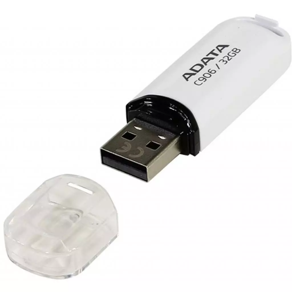 USB флеш накопитель ADATA 32GB C906 White USB 2.0 (AC906-32G-RWH) - 2 USB флеш накопитель ADATA 32GB C906 White USB 2.0 (AC906-32G-RWH) - 2