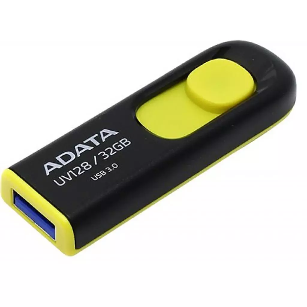 USB флеш накопитель ADATA 32GB UV128 Black-Yellow USB 3.0 (AUV128-32G-RBY) - 1