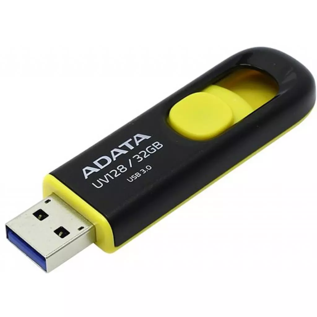 USB флеш накопитель ADATA 32GB UV128 Black-Yellow USB 3.0 (AUV128-32G-RBY) - 3