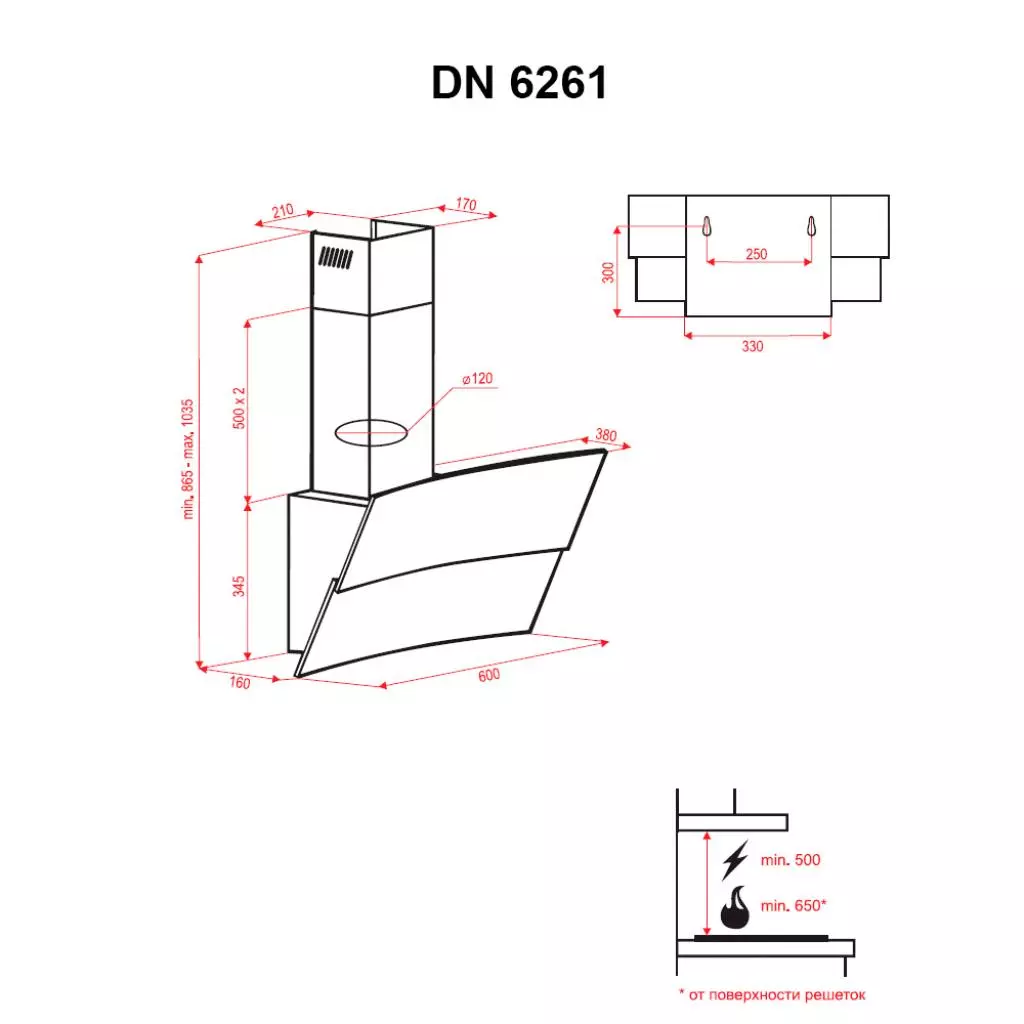 Вытяжка кухонная Perfelli DN 6261 I - 4