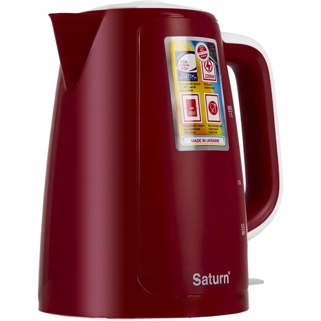 Электрочайник Saturn ST-EK8435 Marsala/White - 1 Электрочайник Saturn ST-EK8435 Marsala/White - 1