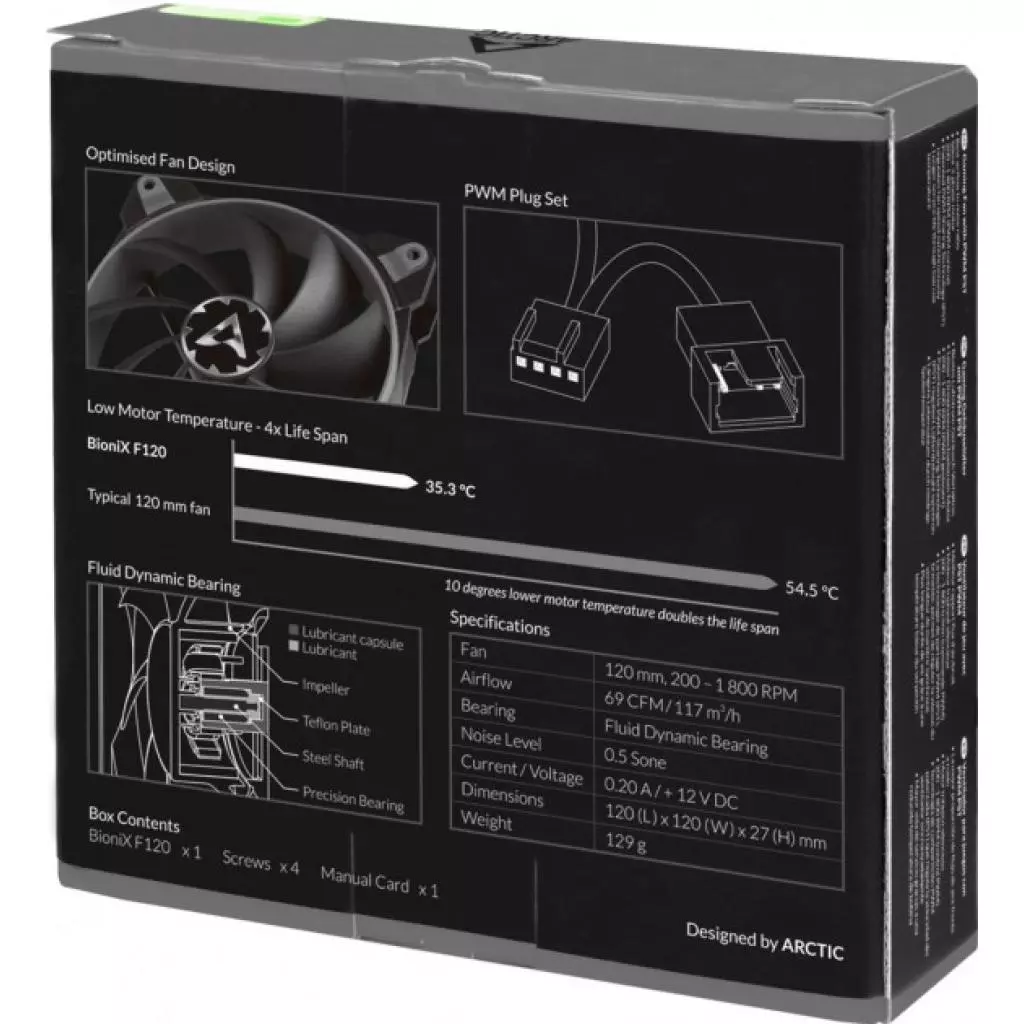 Кулер для корпуса Arctic BioniX F120 Grey (ACFAN00163A) - 5 Кулер для корпуса Arctic BioniX F120 Grey (ACFAN00163A) - 5