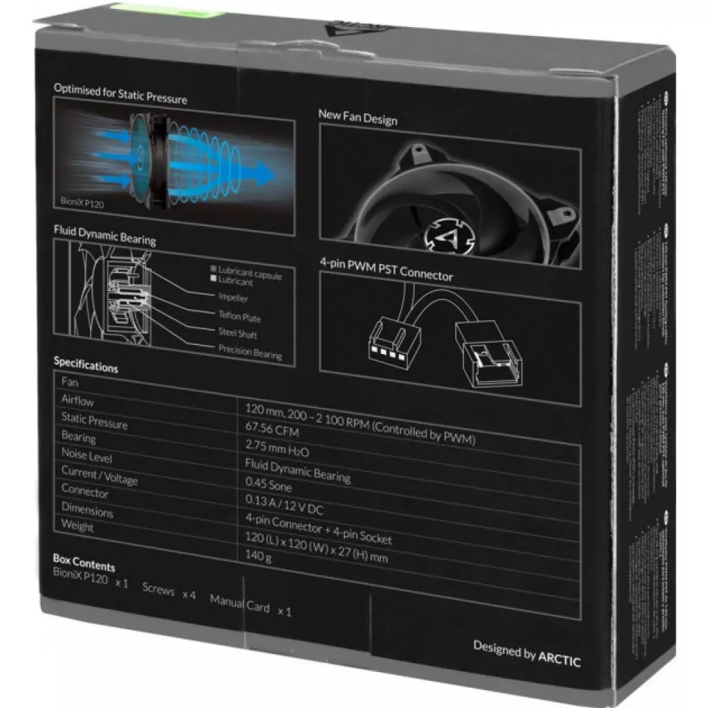 Кулер для корпуса Arctic BioniX P120 Grey (ACFAN00168A) - 6