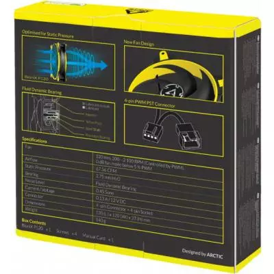 Кулер для корпуса Arctic BioniX P120 Yellow (ACFAN00117A) - 6 Кулер для корпуса Arctic BioniX P120 Yellow (ACFAN00117A) - 6