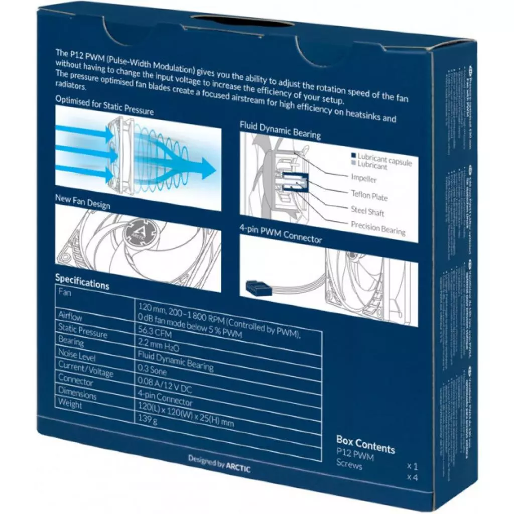 Кулер для корпуса Arctic P12 PWM White/Transparent (ACFAN00131A) - 4 Кулер для корпуса Arctic P12 PWM White/Transparent (ACFAN00131A) - 4