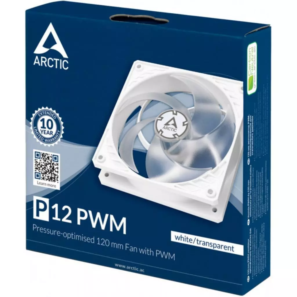 Кулер для корпуса Arctic P12 PWM White/Transparent (ACFAN00131A) - 5 Кулер для корпуса Arctic P12 PWM White/Transparent (ACFAN00131A) - 5