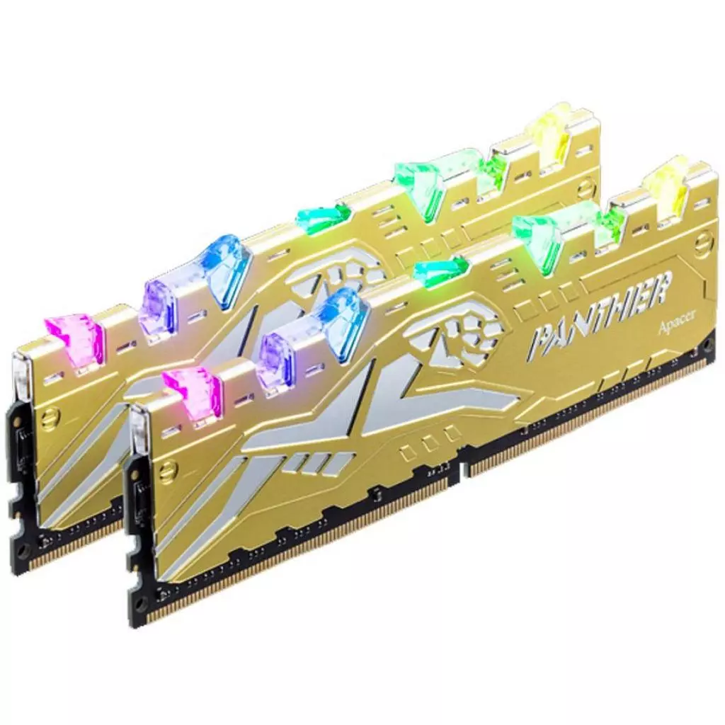 Модуль памяти для компьютера DDR4 16GB (2x8GB) 3000 MHz Panther Rage RGB Silver-Golden Apacer (EK.16G2Z.GJMK2) - 1 Модуль памяти для компьютера DDR4 16GB (2x8GB) 3000 MHz Panther Rage RGB Silver-Golden Apacer (EK.16G2Z.GJMK2) - 1