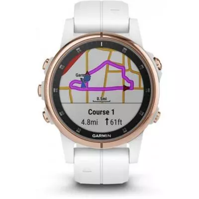 Смарт-часы Garmin Fenix 5S Plus Sapphire Rose Gold with Gold Metal & White Sil (010-01987-11/84) - 1