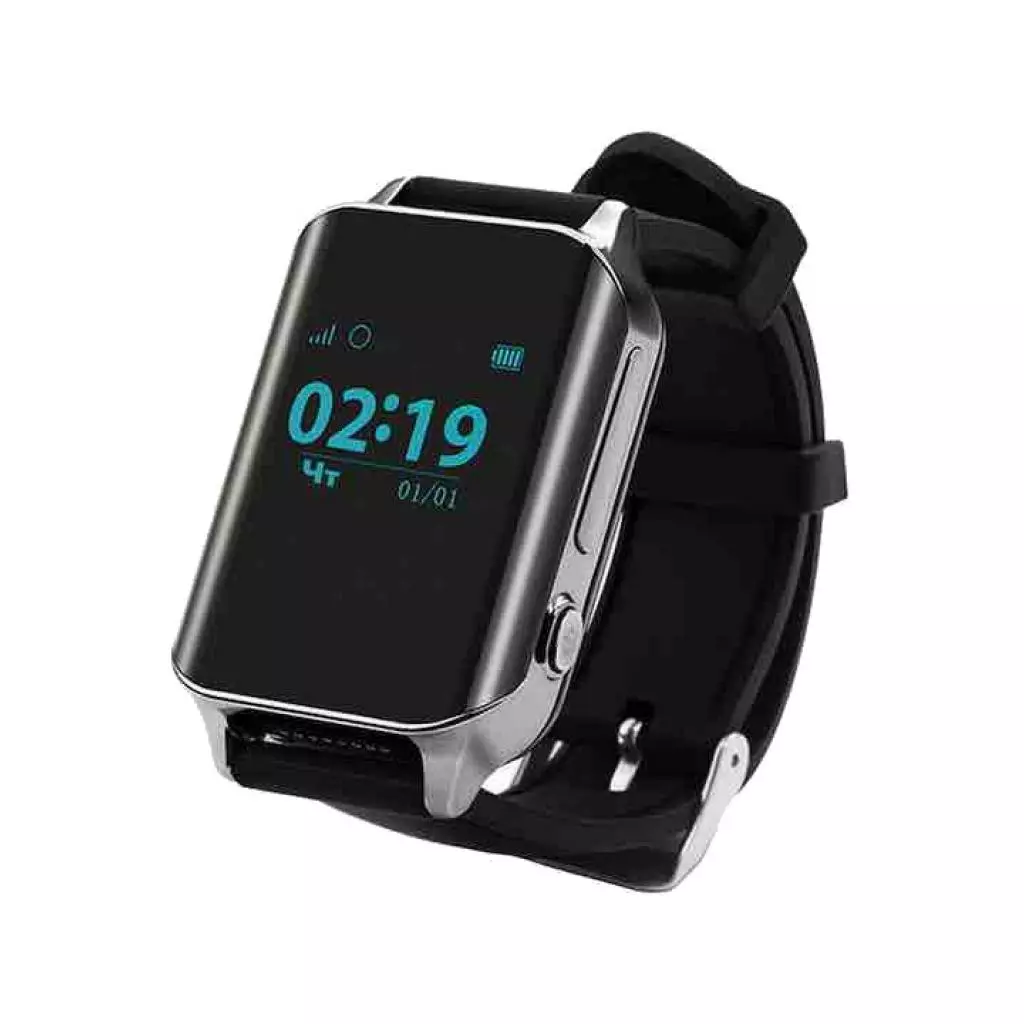 Смарт-часы GoGPS М01 Chrome Телефон-часы с GPS треккером (M01CH)