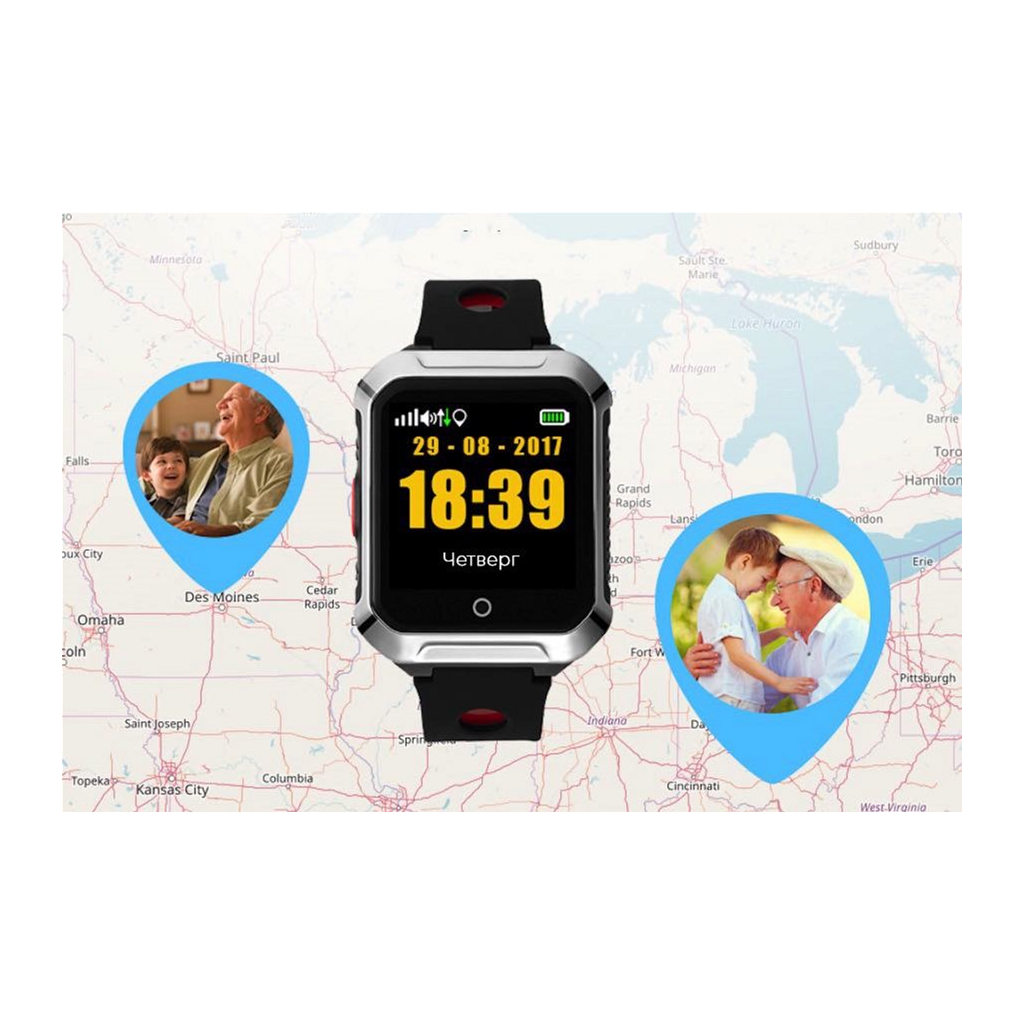 Смарт-часы GoGPS М02 Black Телефон-часы с GPS треккером (M02BK) - 3 Смарт-часы GoGPS М02 Black Телефон-часы с GPS треккером (M02BK) - 3